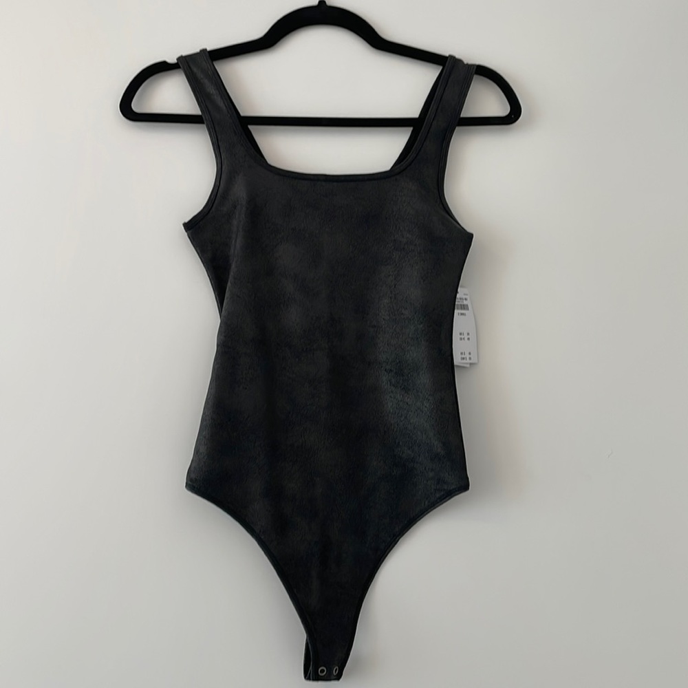 Faux leather abercrombie bodysuit XS never worn